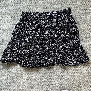 Girls black and lilac floral skirt